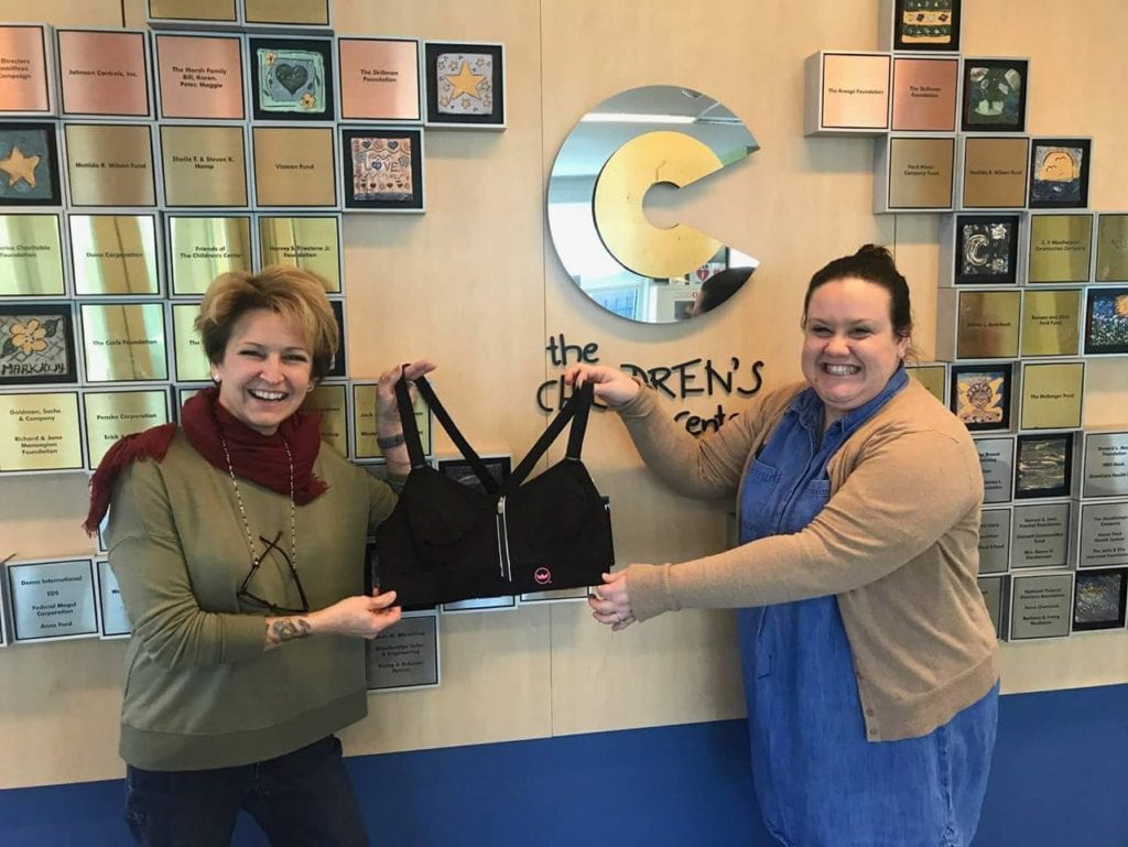 The Children's Center receives bras from I Support The Girls partnership with Shefit.